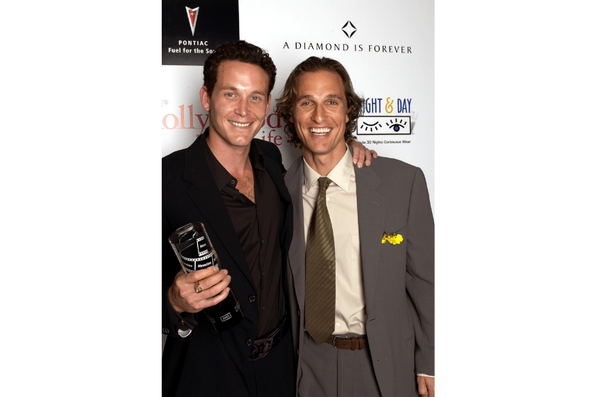 Cole Hauser and Matthew McConaughey during AMC & Movieline's Hollywood Life Magazine's Young Hollywood Awards - Portrait Gallery at El Rey Theatre in Los Angeles, California, United State