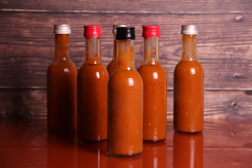 hot sauce on table
