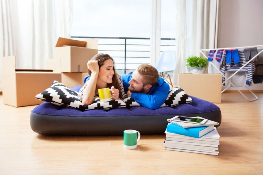 couple on air mattress
