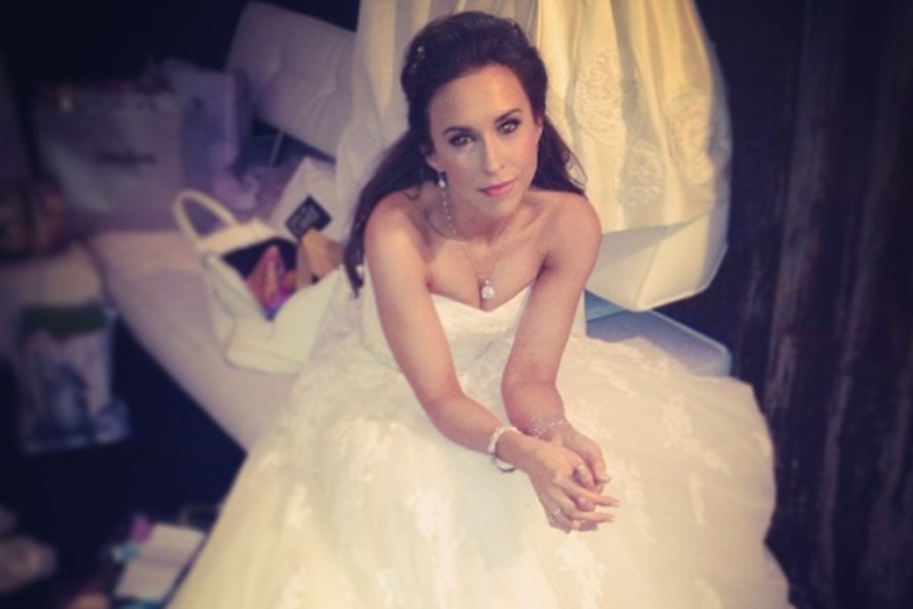 Lacey Chabert in her wedding dress
