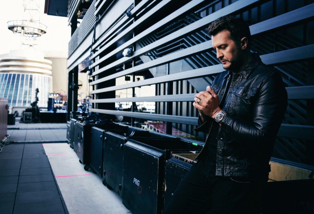 This image has been retouched) In this image released on June 10th, 2021, Luke Bryan poses on set for the 2021 CMT Music Awards in Nashville, Tennessee broadcast on June 9, 2021