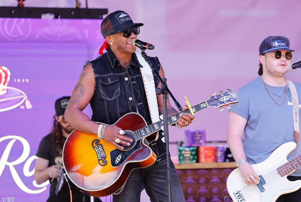Country music artist Jimmie Allen opened the weekend in downtown Nashville at 2nd and Broadway during the Crown Royal and CMA Fest Raise a Glass to Honor Military Veterans in Partnership with Stand Down Tennessee event on June 09, 2022 in Nashville, Tennessee. Country music artist Jimmie Allen opened the Crown Royal Ranch pop up stage at CMA Fest in Nashville, TN.