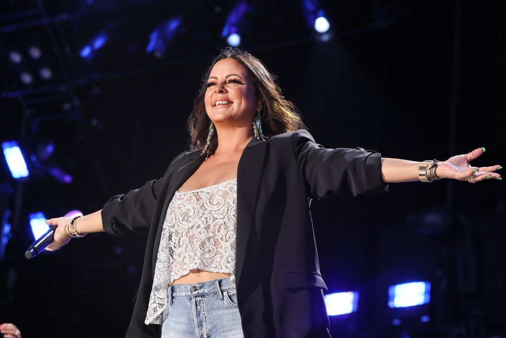 Sara Evans performs during day 4 of CMA Fest 2022 at Nissan Stadium on June 12, 2022 in Nashville, Tennessee.