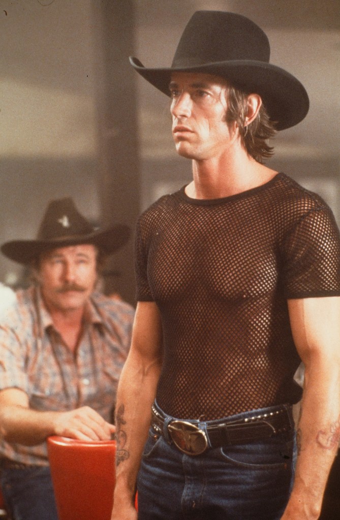 Actor Scott Glenn stands in a scene during the Paramount Pictures movie 'Urban Cowboy" circa 1980. 