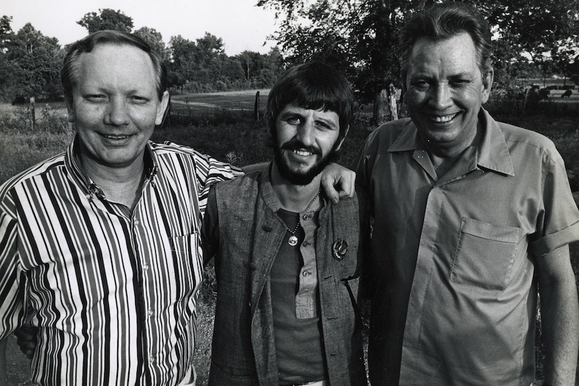 (From left) Pete Drake, Ringo Starr and Jack Drake 