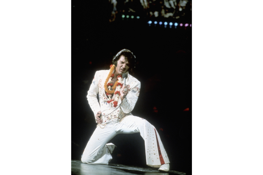 Elvis Presley performs onstage at the International Convention Center in Honolulu Hawaii on January 14 1973