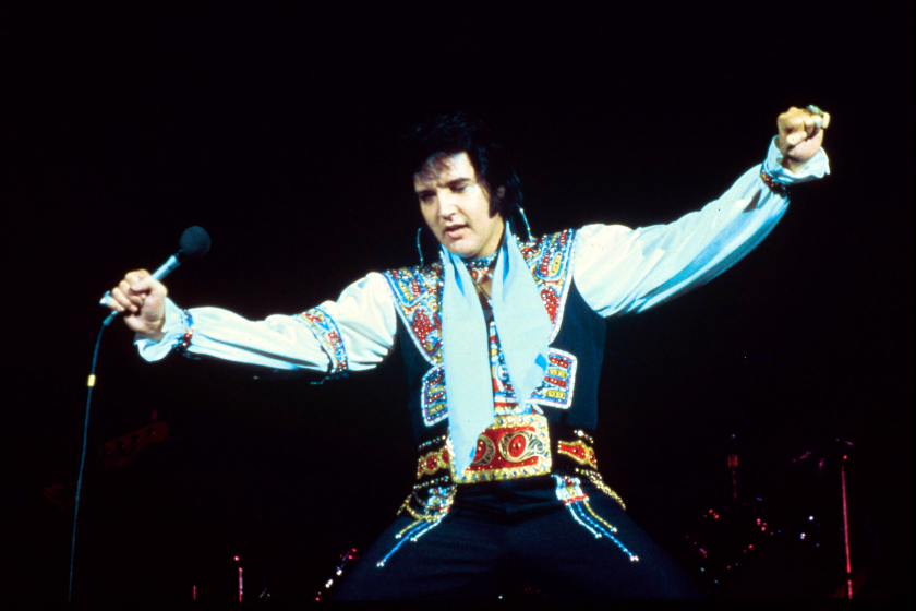 NASSAU COLISEUM Photo of Elvis PRESLEY, performing live onstage