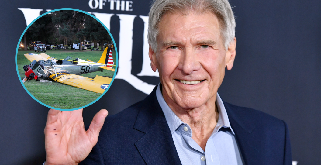 Harrison Ford attends the Premiere of 20th Century Studios' "The Call of the Wild" at El Capitan Theatre on February 13, 2020 in Los Angeles, California / A general view at the Penmar Golf Course after a single-engine plane piloted by actor Harrison Ford crashed on March 5, 2015 in Venice, California. Ford was reportedly taken to a nearby hospital in fair to moderate condition