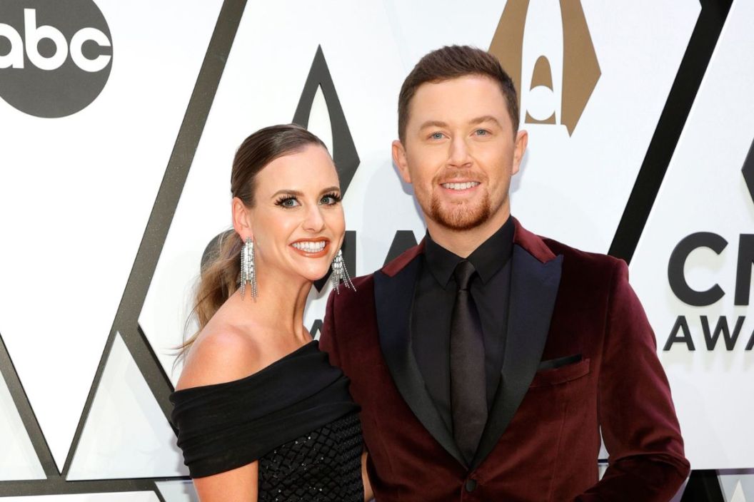 Gabi Dugal McCreery and Scotty McCreery attend the 55th annual Country Music Association awards at the Bridgestone Arena on November 10, 2021 in Nashville, Tennessee.