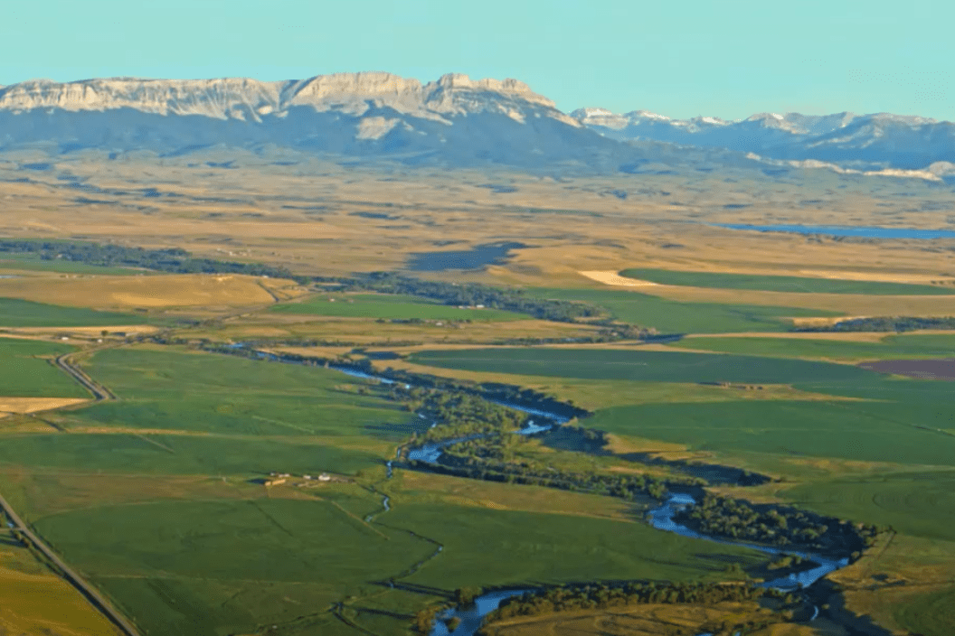 aerial footage of the Broken O Ranch in Montana