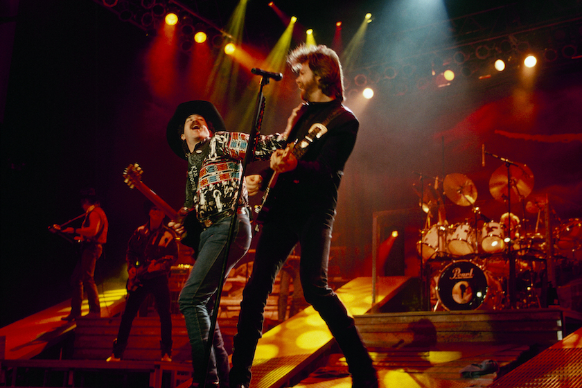 UNITED STATES - JANUARY 01: Country duo Kix Brooks and Ronnie Dunn perform on stage circa 1995. 