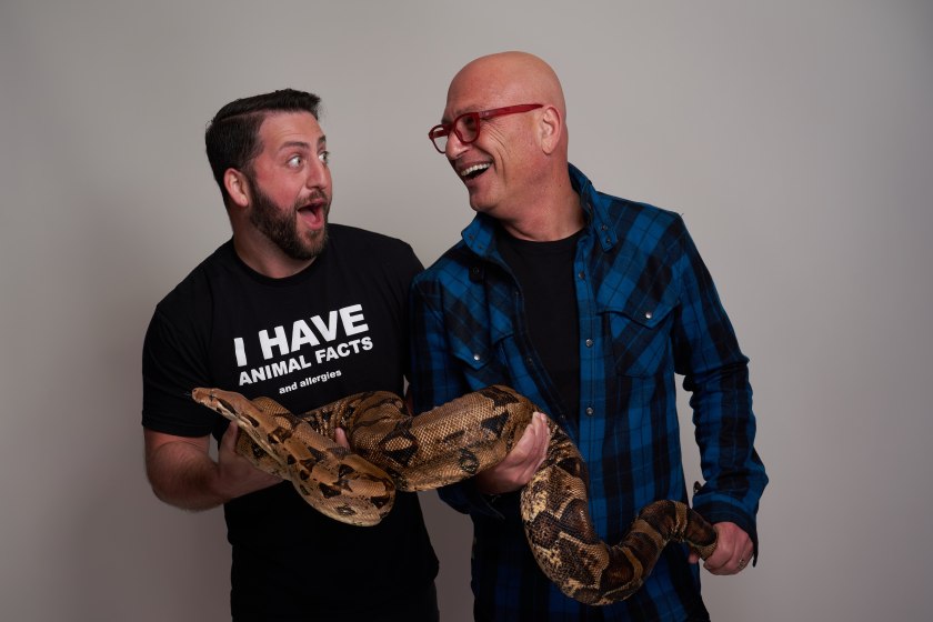 PASADENA, CA - FEBRUARY 10: Alex Mandel (L) and Howie Mandel of National Geographic's "Howie Mandel's Animals Doing Things" poses for a portrait during the 2019 Winter TCA at The Langham Huntington, Pasadena on February 10, 2019 in Pasadena, California.