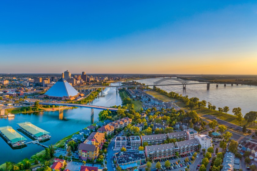 Memphis Tennessee TN Downtown Drone Skyline Aerial