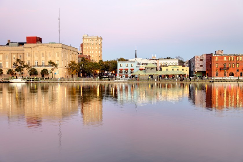 Downtown Wilmington along the banks of the Cape Fear River