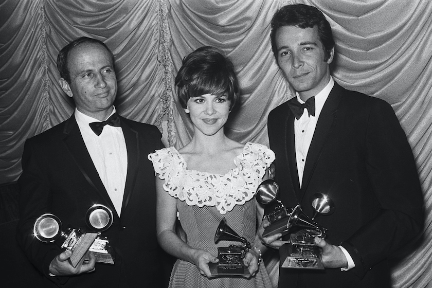 Portrait of Grammy award winners; Johnny Mandel for Song of the Year; Jody Miller for Best Country and Western Female Vocalist; and Herb Alpert, winner of three Grammys for recordings and Best Engineering.