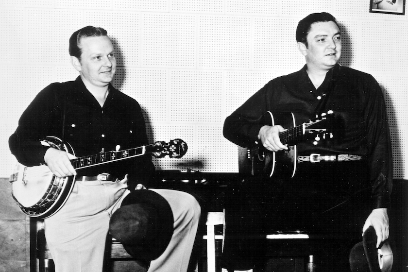 (L-R) Ralph Stanley and Carter Stanley and the bluegrass group "The Stanley Brothers" pose for a Mercury Records portrait in circa 1954. 