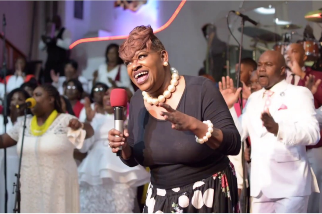 Screenshot from a gospel performance by Shonka Dukureh.