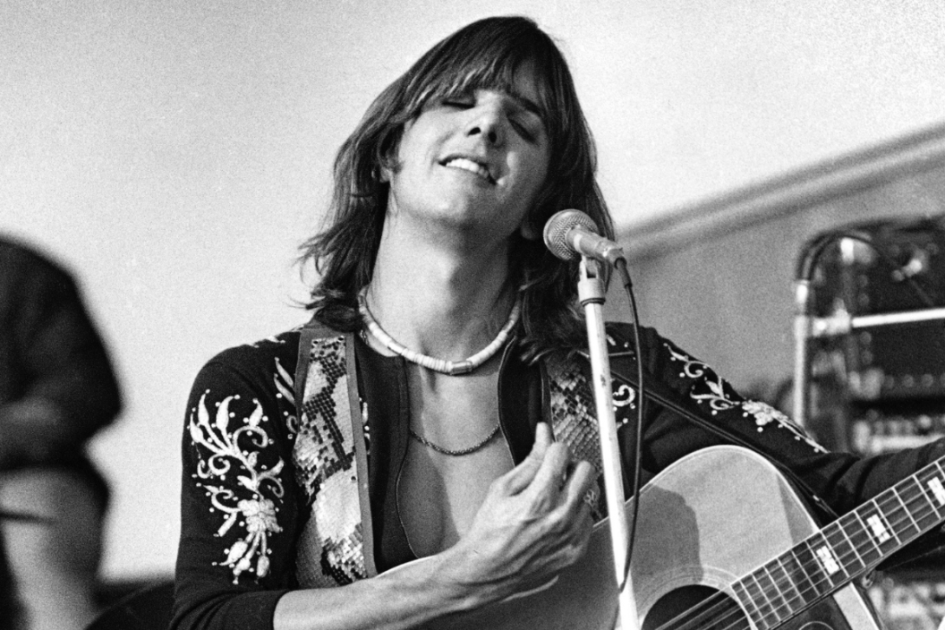 Gram Parsons of The Flying Burrito Brothers performs onstage at The Altamont Speedway on December 6, 1969 in Livermore, California.