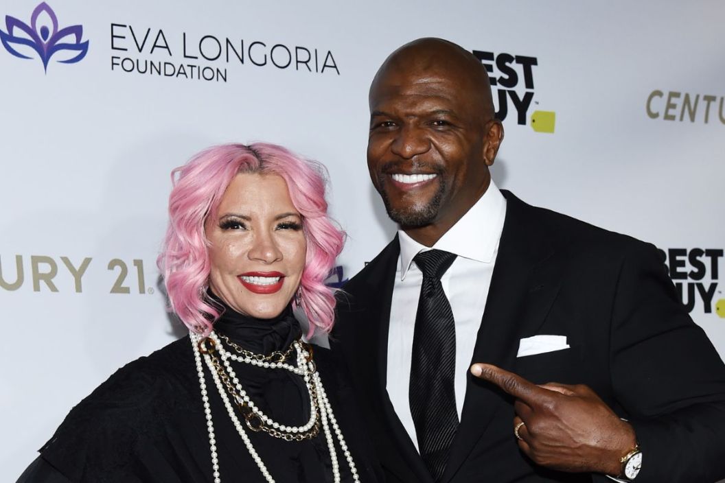 Terry Crews (R) and Rebecca King-Crews arrive at The Eva Longoria Foundation Gala at the Four Seasons Los Angeles at Beverly Hills on November 15, 2019 in Los Angeles, California.