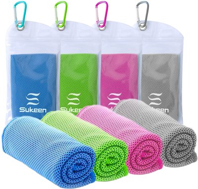 [4 Pack] Cooling Towel (40"x12"), Ice Towel, Soft Breathable Chilly Towel , Microfiber Towel for Yoga, Sport, Running, Gym, Workout ,Camping, Fitness, Workout & More Activities