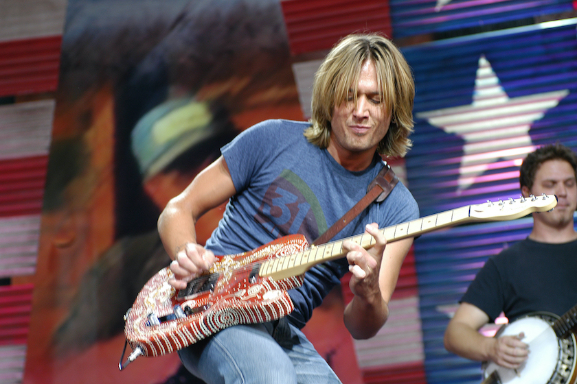 Keith Urban at Farm Aid in Pittsburgh, Pa. on 9/21/02 