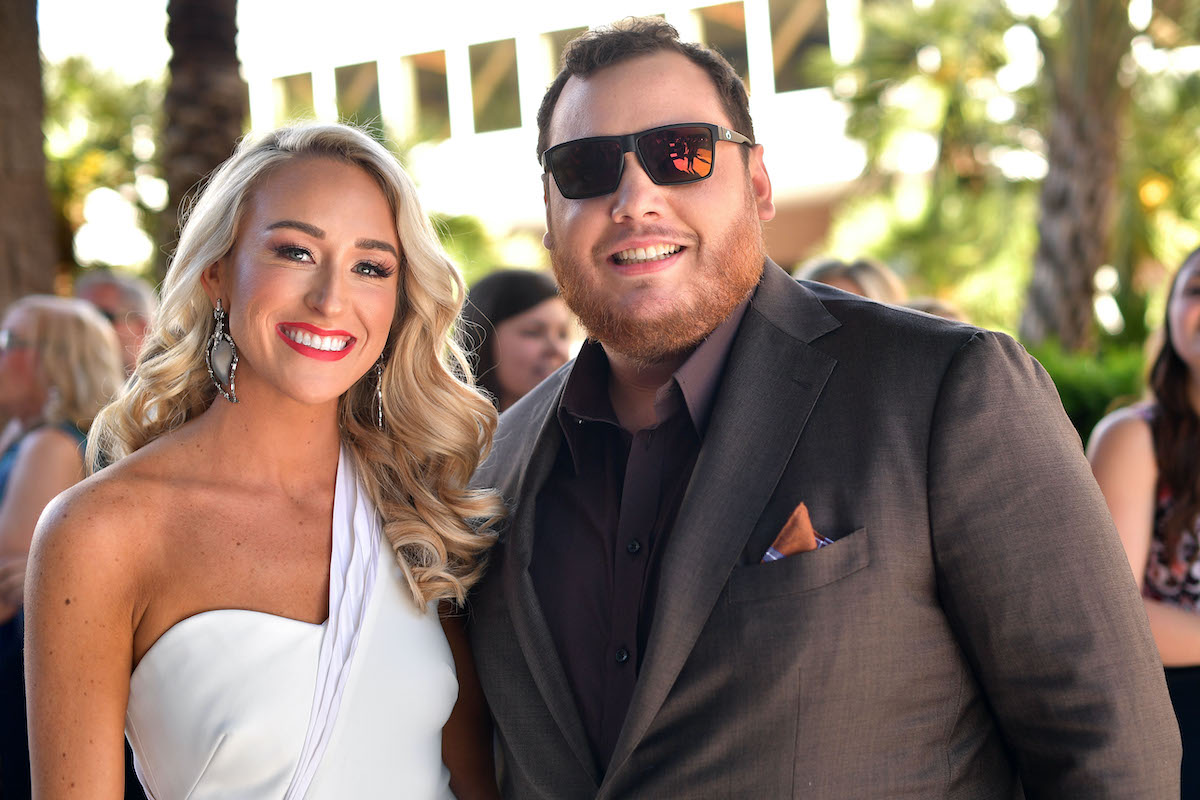 LAS VEGAS, NEVADA - APRIL 07: (L-R) Nicole Hocking and Luke Combs attend the 54th Academy Of Country Music Awards at MGM Grand Garden Arena on April 07, 2019 in Las Vegas, Nevada.