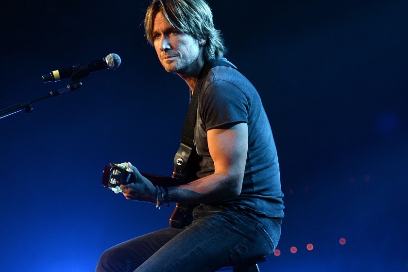NASHVILLE, TN - APRIL 16: Keith Urban performs during Keith Urban's Fourth annual We're All For The Hall benefit concert at Bridgestone Arena on April 16, 2013 in Nashville, Tennessee.