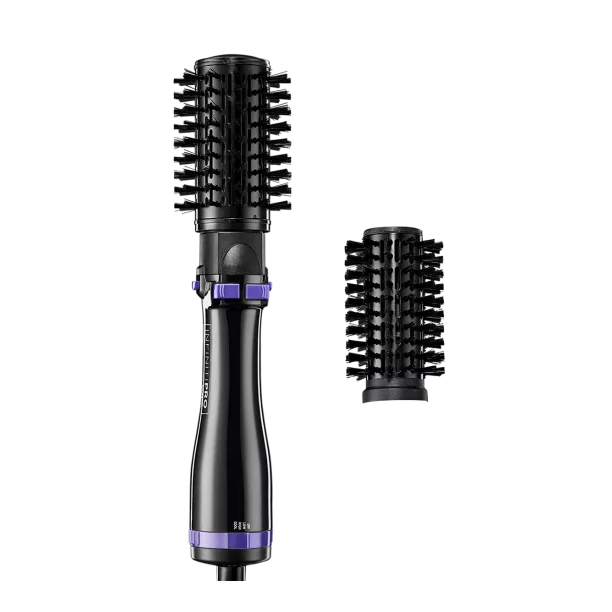 INFINITIPRO BY CONAIR Spin Air Rotating Styler Hot Air Brush with 2 Inch AND 1.5 Inch Brushes, Black BC191N