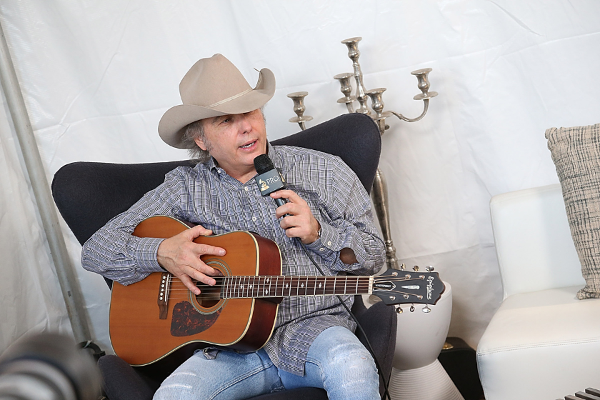 Dwight Yoakam is interviewed back stage on day 3 during week 1 of the Austin City Limits Music Festival at Zilker Park on October 4, 2015 in Austin, Texas