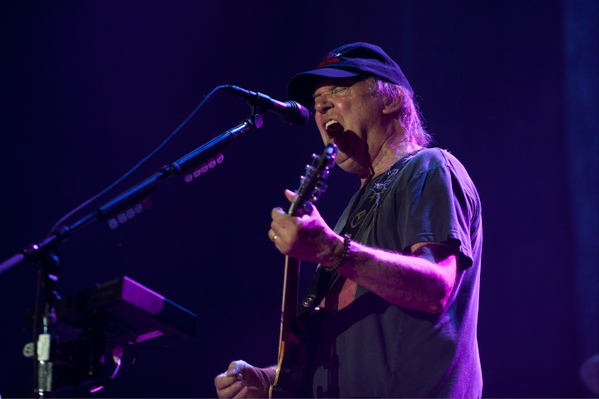 Neil Young and Crazy Horse perform during the 2012 Austin City Limits Music Festival on October 13, 2012 in Austin, Texas