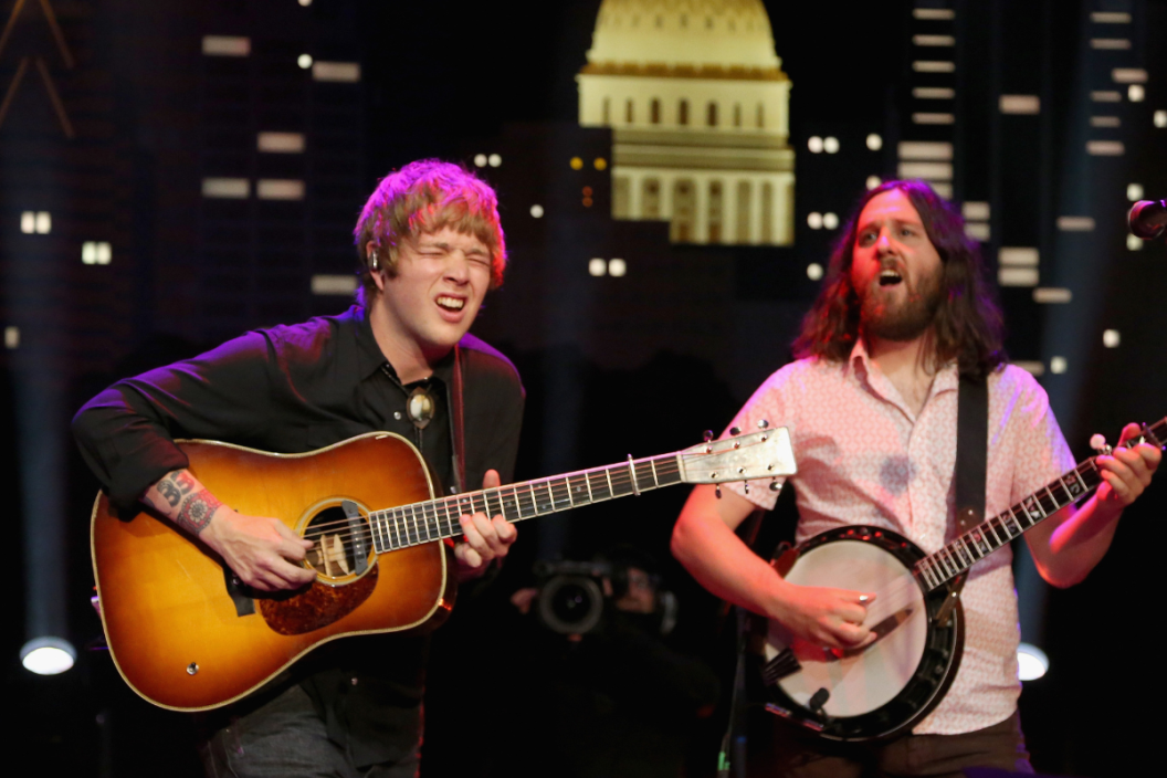 Billy Strings (L) and Billy Failing perform in concert during a taping of the "Austin City Limits" TV show at ACL Live on July 7, 2021 in Austin, Texas. (Photo by Gary Miller/Getty Images)