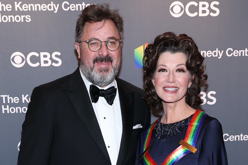 WASHINGTON, DC - DECEMBER 04: Honoree Amy Grant (R) and Vince Gill attend the 45th Kennedy Center Honors ceremony at The Kennedy Center on December 04, 2022 in Washington, DC.