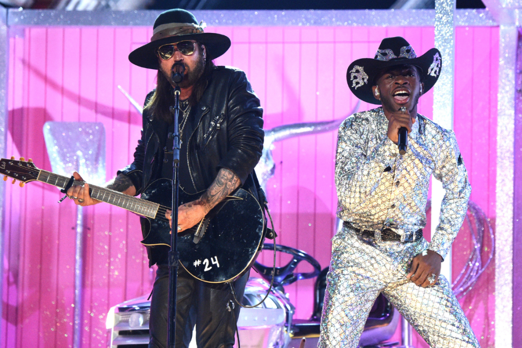 Billy Ray Cyrus and Lil Nas X perform during the 62nd Annual GRAMMY Awards at STAPLES Center on January 26, 2020 in Los Angeles, California.