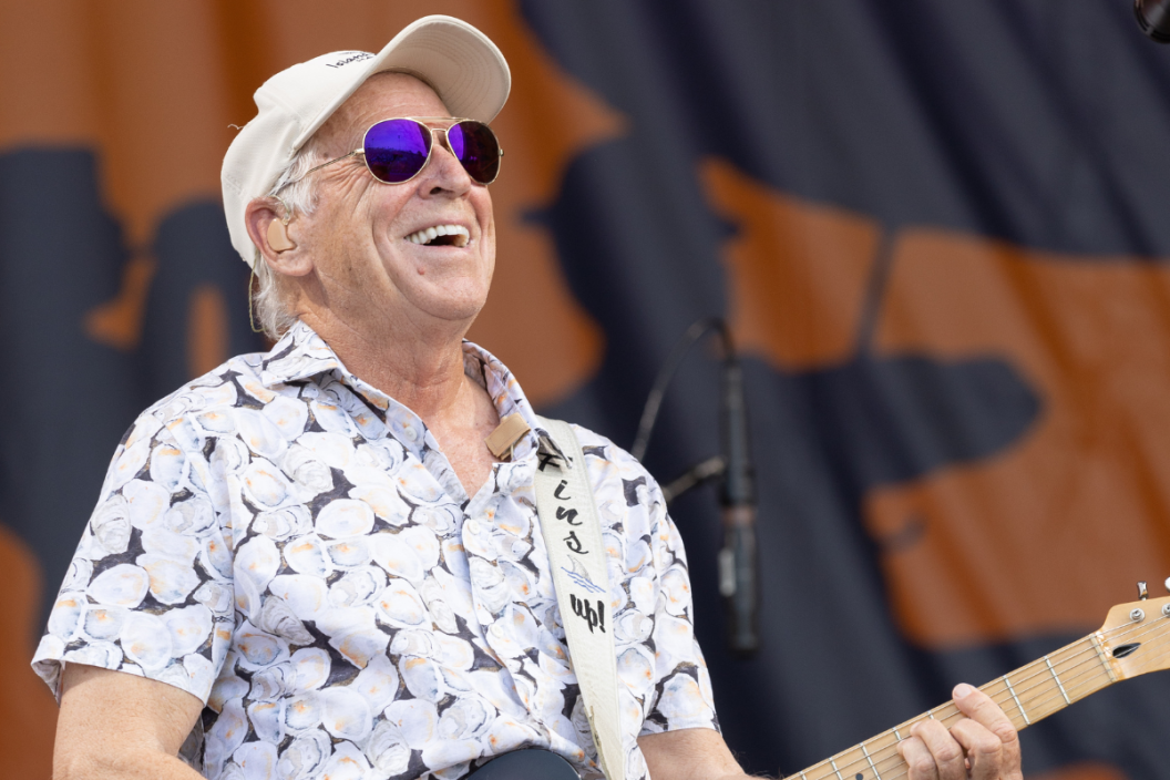 Jimmy Buffett and teh Coral Reefer Band performs during the 2022 New Orleans Jazz & Heritage Festival at the Fair Grounds Race Course on May 08, 2022 in New Orleans, Louisiana.