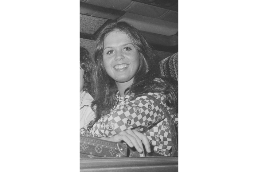 Marie Osmond, who also hosted their own television show, arrive at London Airport by car, 6th August 1974