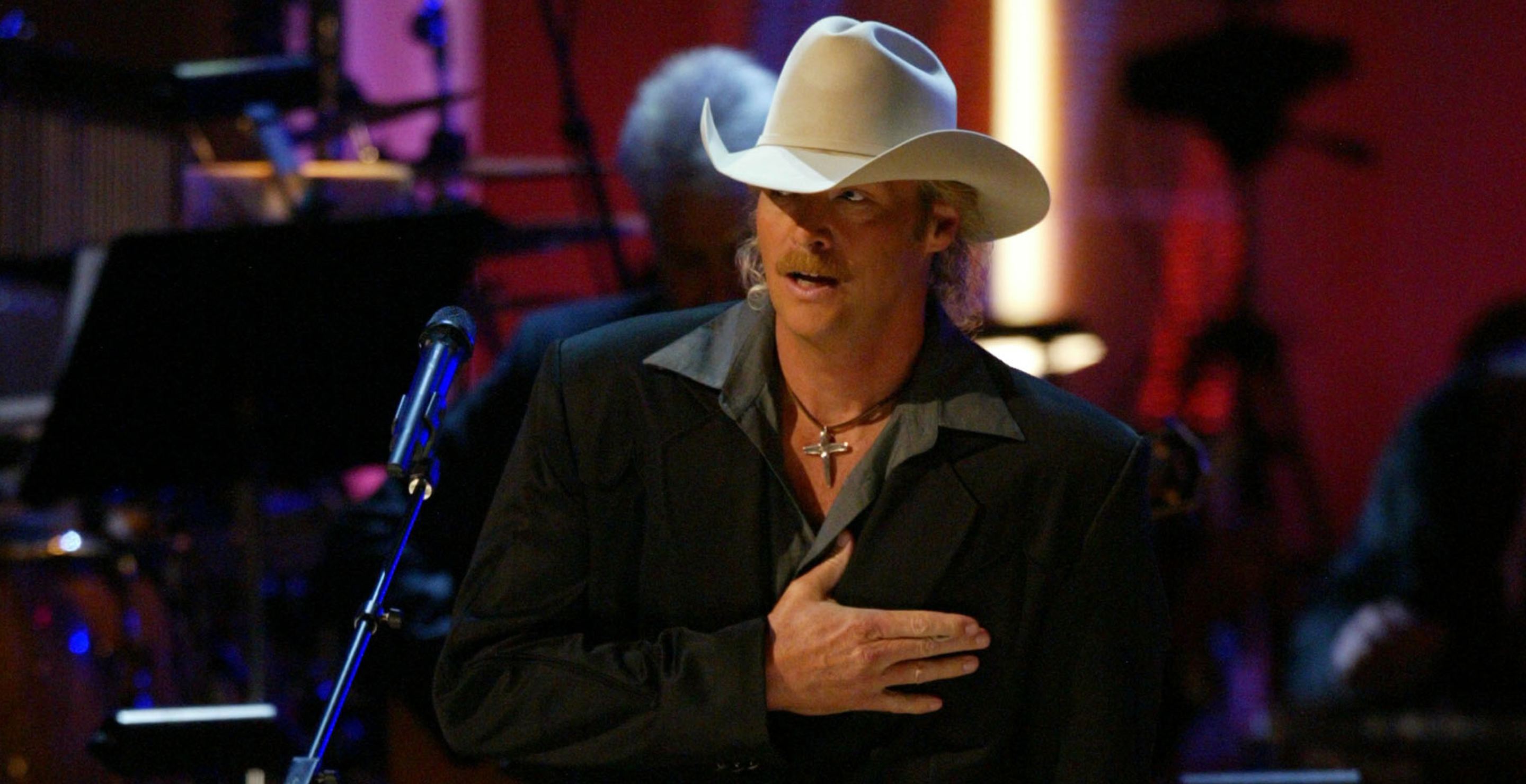 Alan Jackson performs on the "Concert for America" at the Kennedy Center in washington, DC, September 9, 2002. The show airs on NBC on Wednesday, September 11.