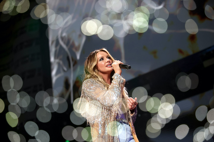 AUSTIN, TEXAS - OCTOBER 30: (EDITORS NOTE: A special effects camera filter was used for this image.) Carly Pearce performs onstage during the 2021 iHeartCountry Festival Presented By Capital One at The Frank Erwin Center on October 30, 2021 in Austin, Texas. Editorial Use Only. 