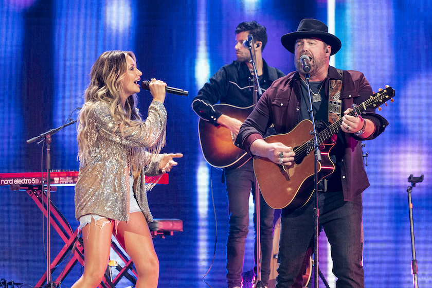 AUSTIN, TEXAS - OCTOBER 30: Carly Pearce and Lee Brice perform during the 2021 iHeartCountry Festival Presented By Capital One at Frank Erwin Center on October 30, 2021 in Austin, Texas. 