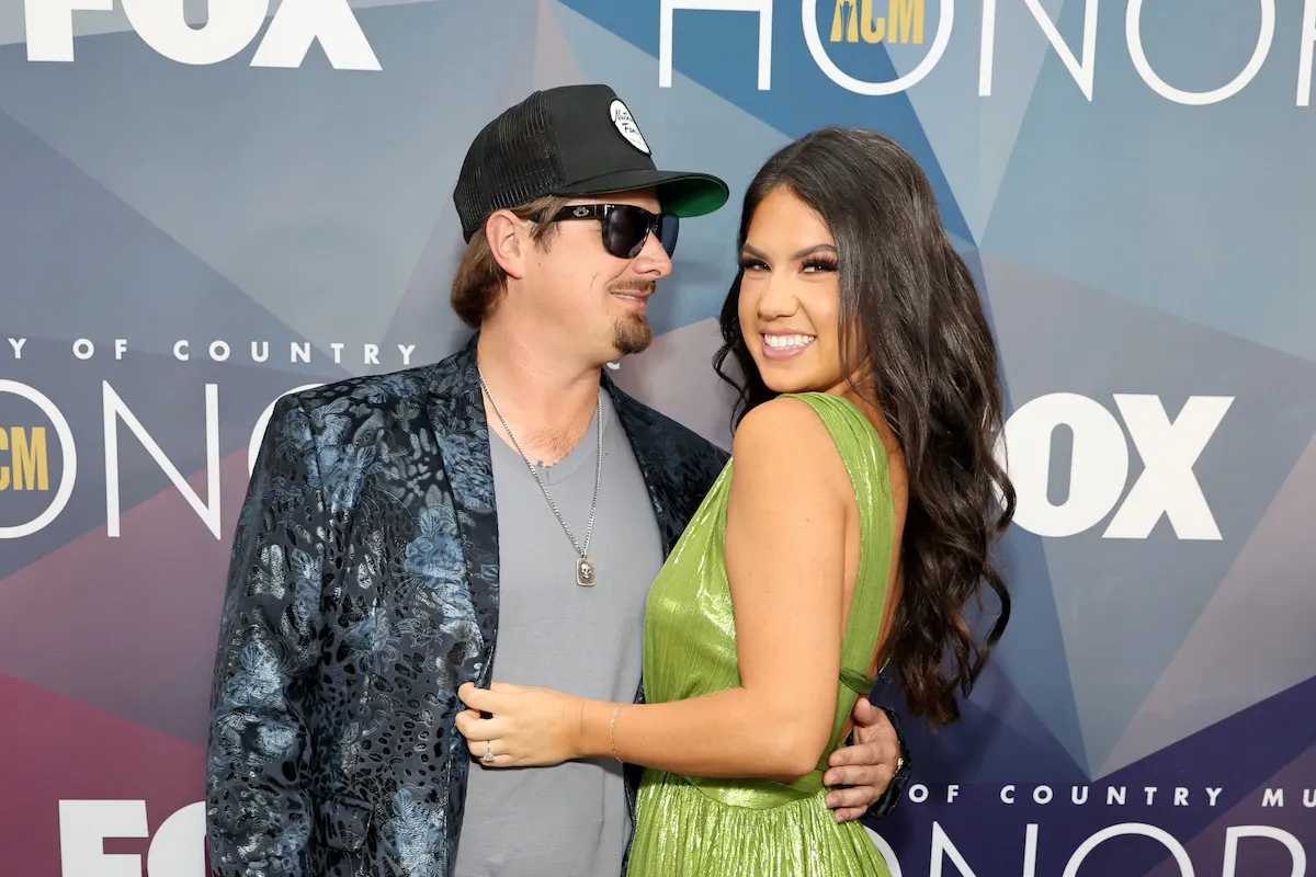 NASHVILLE, TENNESSEE - AUGUST 24: Songwriter of the Year Honoree Hardy (L) and Caleigh Ryan attend the 15th Annual Academy Of Country Music Honors at Ryman Auditorium on August 24, 2022 in Nashville, Tennessee.