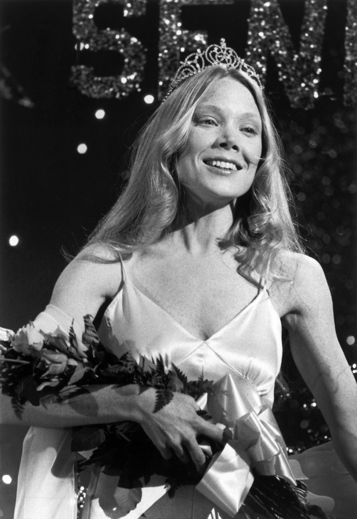Sissy Spacek attends her high school prom in the Brian De Palma horror classic "Carrie" based on the Stephen King novel in 1976 in Los Angeles, California. 