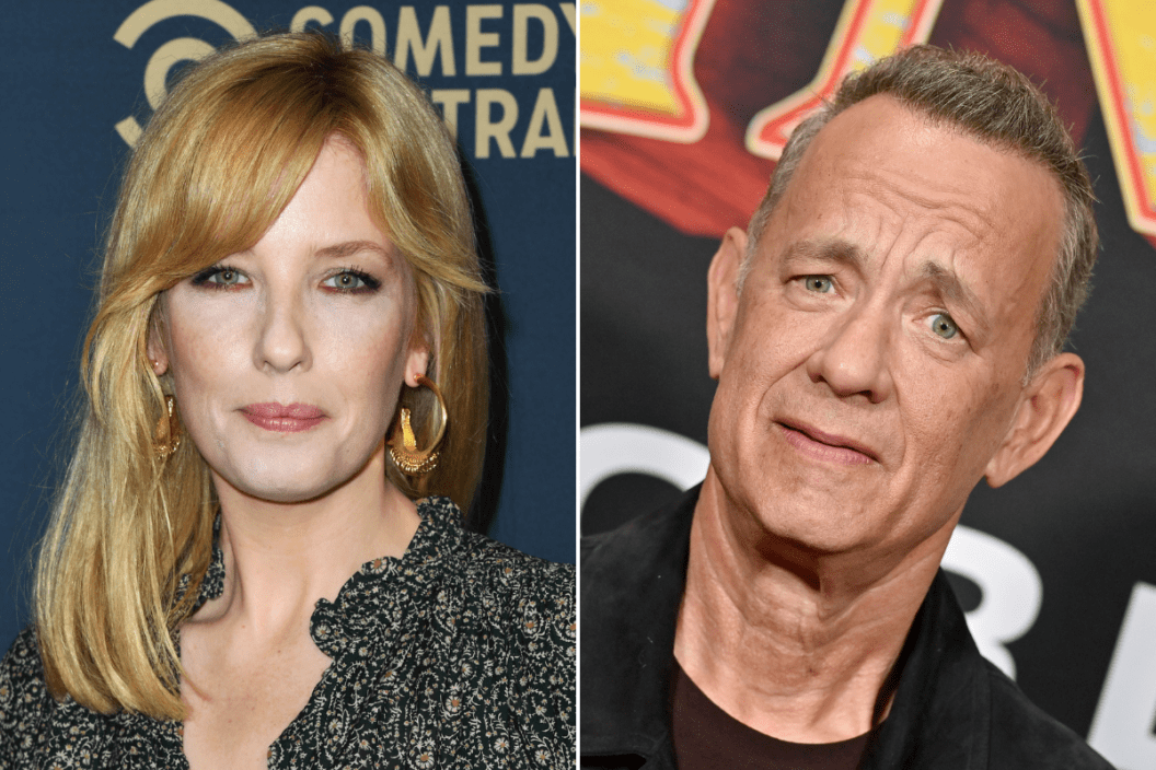 Kelly Reilly attends the LA Press Day For Comedy Central, Paramount Network, And TV Land at The London West Hollywood on May 30, 2019 in West Hollywood, California / Tom Hanks attends the World Premiere of Disney's "Pinocchio" on September 07, 2022 in Burbank, Californi