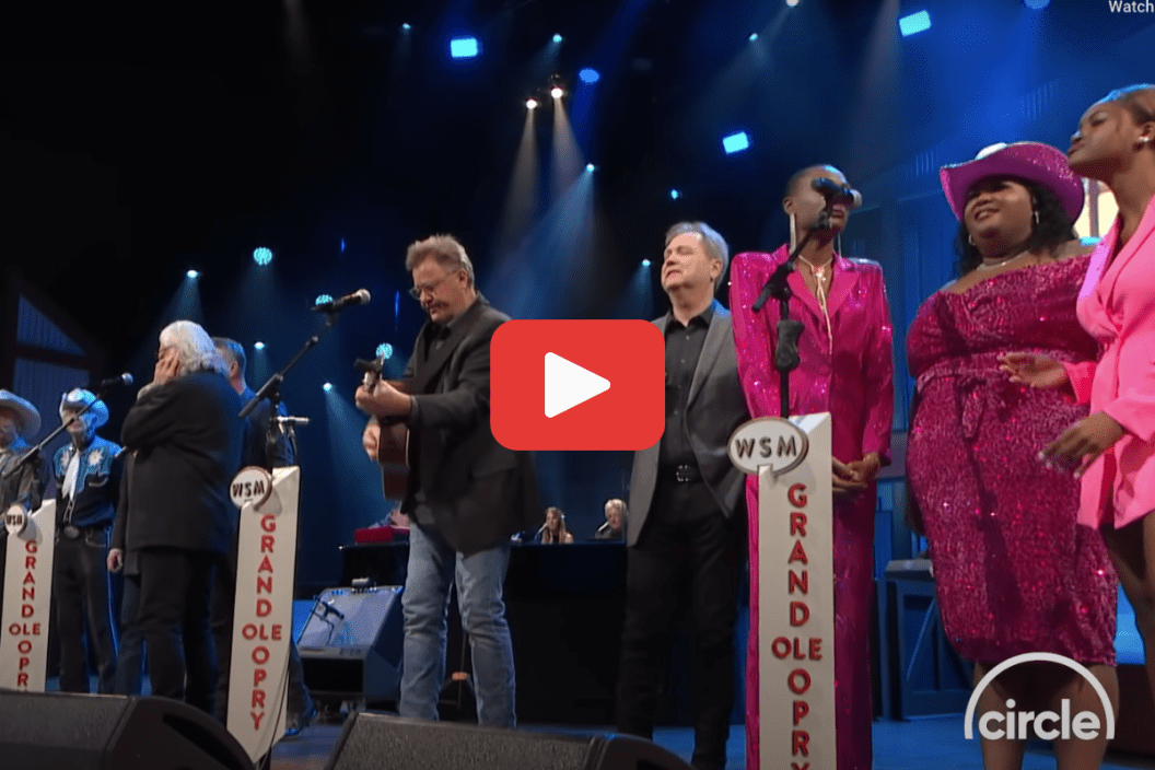 Screengrab of Vince Gill's all-star collaboration of "Go Rest High on That Mountain"