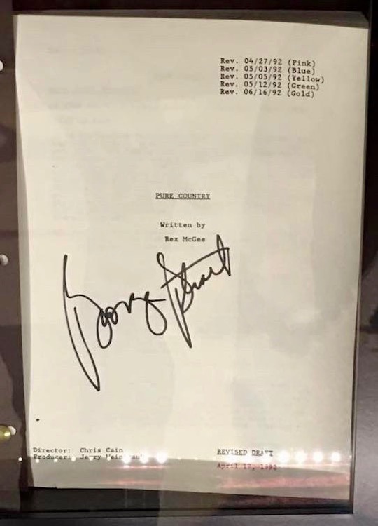 Image of the 'Pure Country' script from the collection of its writer, Rex McGee.