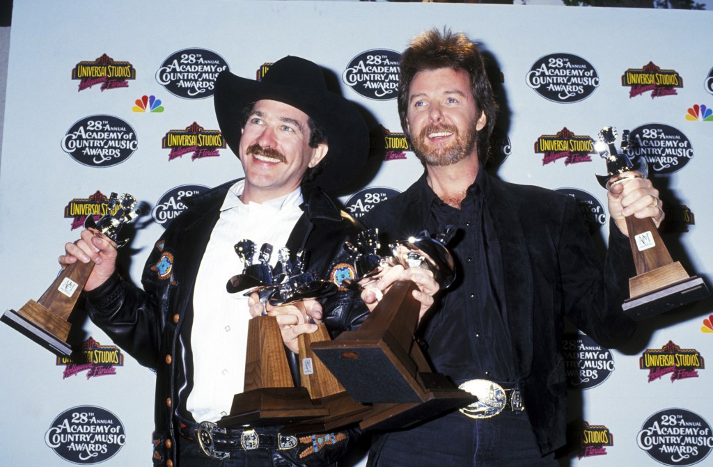 Kix Brooks and Ronnie Dunn (Brooks & Dunn) during 28th Annual Academy of Country Music Awards at California Universal Amphitheatre in Universal City, CA, United States.