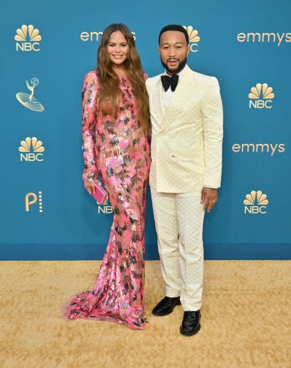 Chrissy Teigen and John Legend at the 74th Primetime Emmy Awards held at Microsoft Theater on September 12, 2022 in Los Angeles, California. (Photo by Michael Buckner/Variety via Getty Images)