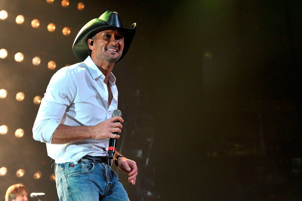 NASHVILLE, TN - APRIL 16: Tim McGraw performs during Keith Urban's Fourth annual We're All For The Hall benefit concert at Bridgestone Arena on April 16, 2013 in Nashville, Tennessee.