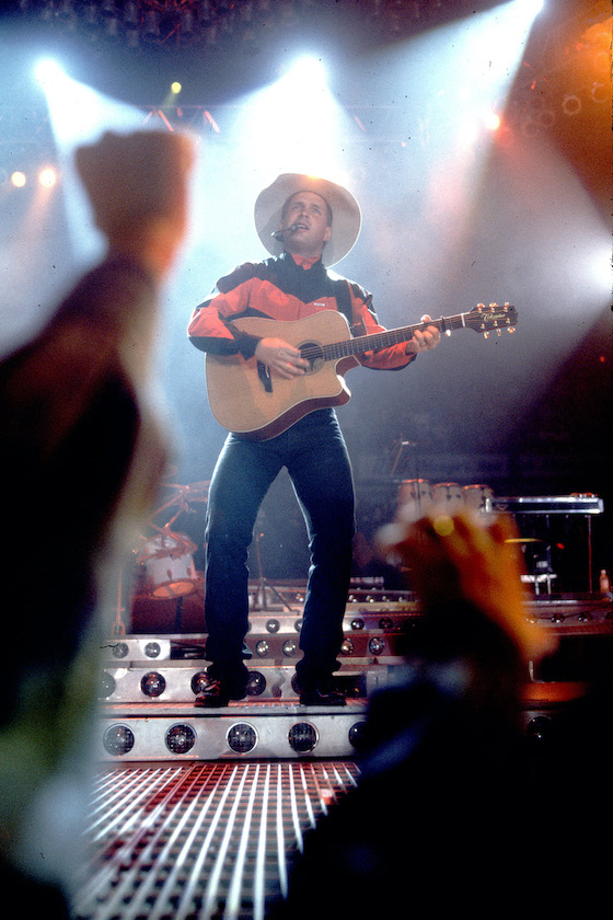 American country musician Garth Brooks performs onstage, Chicago, Illinois, October 1, 1993. 