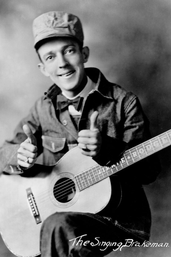 CIRCA 1930: The father of country music Jimmie Rodgers poses for a portrait as the Singing Brakeman circa 1930 . 