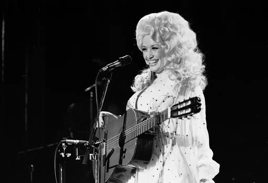 Dolly Parton performs in the 1970s