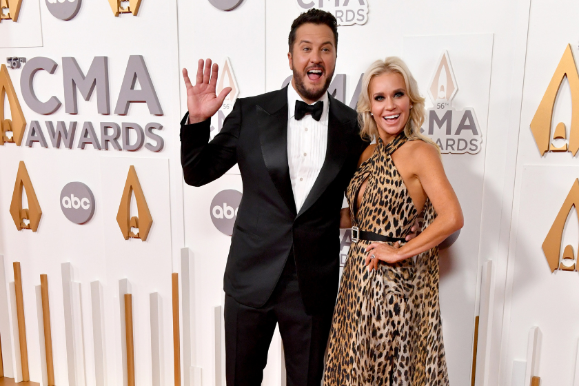 Luke Bryan and Caroline Bryan attend The 56th Annual CMA Awards at Bridgestone Arena on November 09, 2022 in Nashville, Tennessee